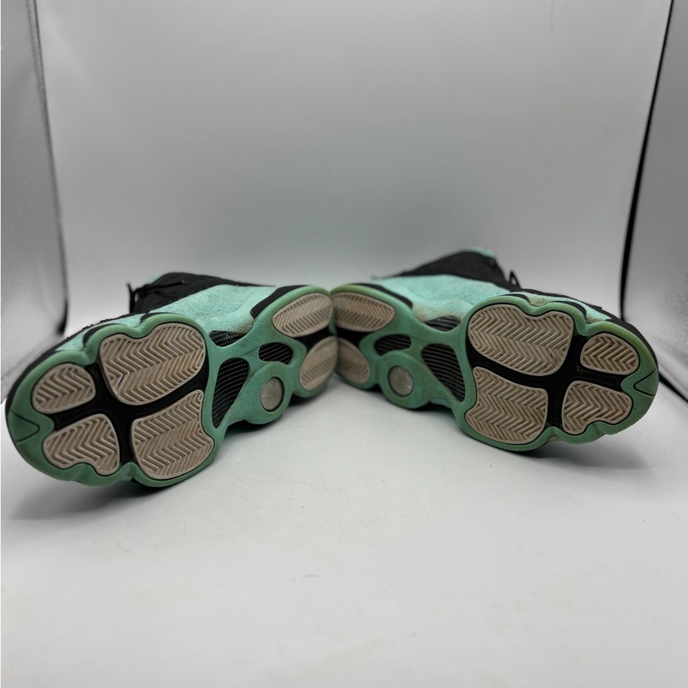 Jordan Kids Black and Teal Suede-Trim Basketball Sneakers - Picture 7 of 9
